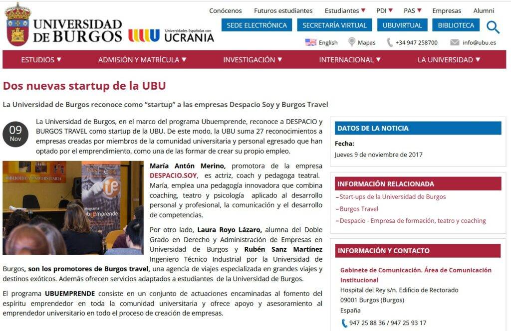 noticia 2 Dos nuevas startup de la UBU