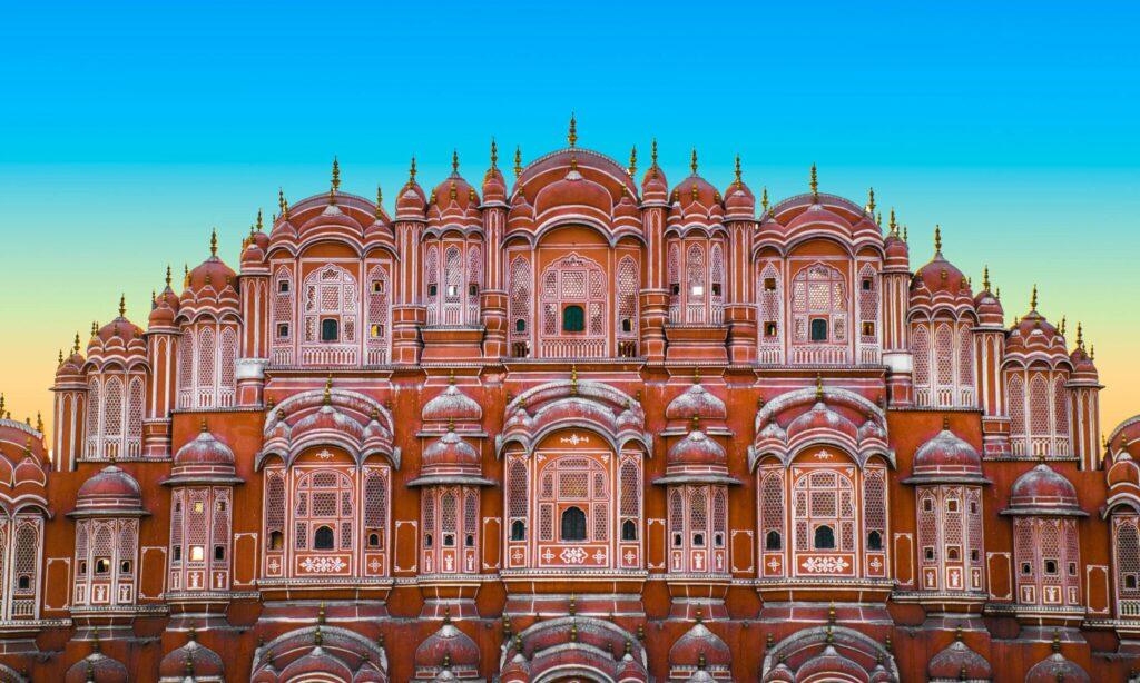 Palacio de los Vientos en Jaipur, India, la Ciudad Rosa de Rajastán.