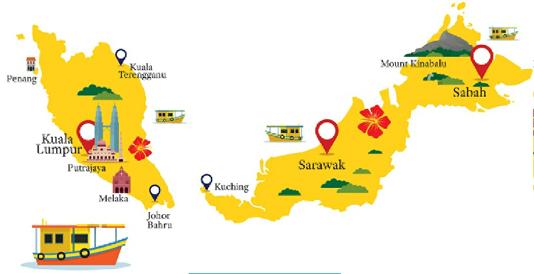 mapa MALASIA